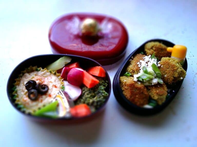 Falafel and hummus mezze plate, Lebanese food