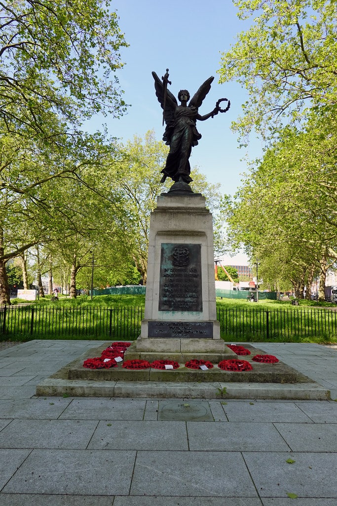 War memorial and open green space at Shepherd's Bush Green